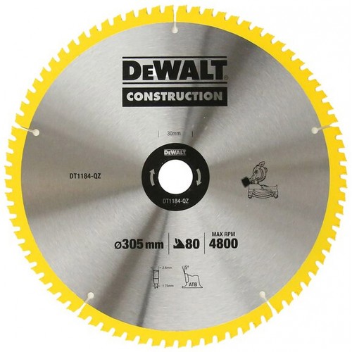 DeWALT DT1184-QZ Sägeblatt 305 x 30mm, 80 Zähne , ATB 5°