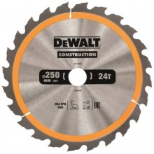 DeWALT DT1956-QZ Kreissaegeblatt für Stationärsägen, 250 x 30 mm, 24WZ