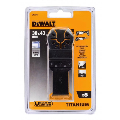 DeWALT DT20727-QZ Multi-Tool Saegeblatt Met 43x30mm 5Stk