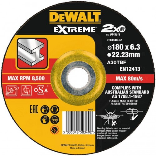 DeWALT Schruppscheibe, Metall, gekröpft 180 mm DT43948