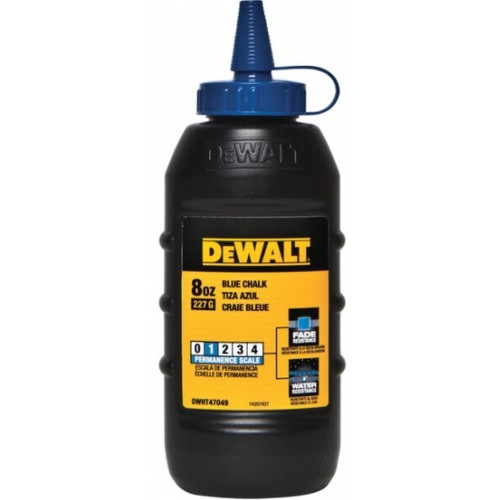 DeWALT DWHT47049-9 Schlagschnurkreide blau 225g Haltbarkeitsgrad 1 für Innen- und Außenber