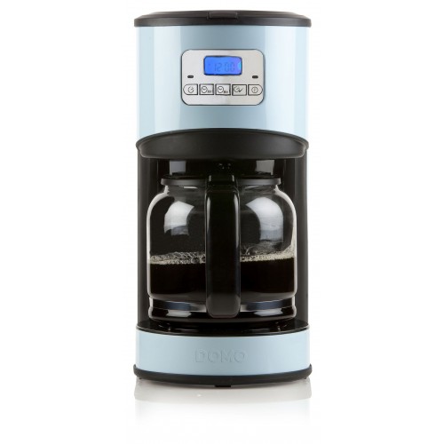 DOMO Kaffeemaschine in Blau mit 24-Std. Timer,950W, 1,5 Liter, LCD-Anzeige DO478K