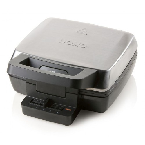 DOMO Waffeleisen mit Standfuß Schwarz, Edelstahl DO9148W