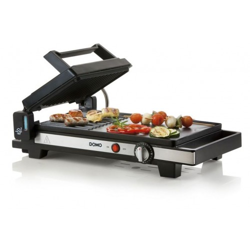 DOMO Großer Teppan-Yaki mit erweiterbarer Grillplatte schwarz, 2200W DO9238G