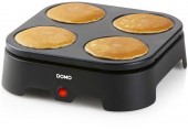 DOMO Elektrisches Pfannkuchen-Gerät für 4 Mini-Pfannkuchen 600 W DO1094P