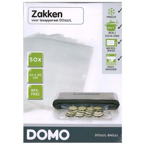 DOMO 50 Stück Vakuumierbeutel für Vakuumierer Folienschweißgeräte, 22 x 30 cm DO327L-BAG22