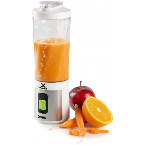 DOMO Akku-Smoothie-Mixer X-Power to go 120W, weiß DO752BL