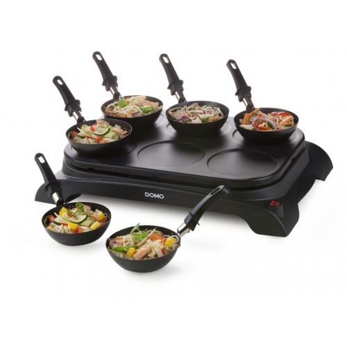 DOMO Wok 6 Pfännchen 1000W, Schwarz DO8710W