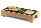 DOMO Bamboo Style Elektrischer Tischgrill Plancha (36x14cm/1000W) DO9270G