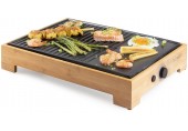 DOMO Bamboo Style Elektrischer Tischgrill Plancha (42x28cm/1800W) DO9271G