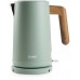 DOMO WOOD YOU Wasserkocher (1,7l/2200W), Edelstahl, grün DO9282WK