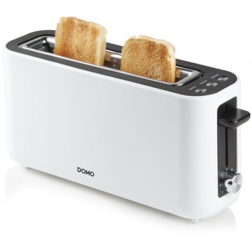 DOMO Toaster stufenloser Temperaturregler 980W, Cool-TouchGehäuse, Weiß DO962T