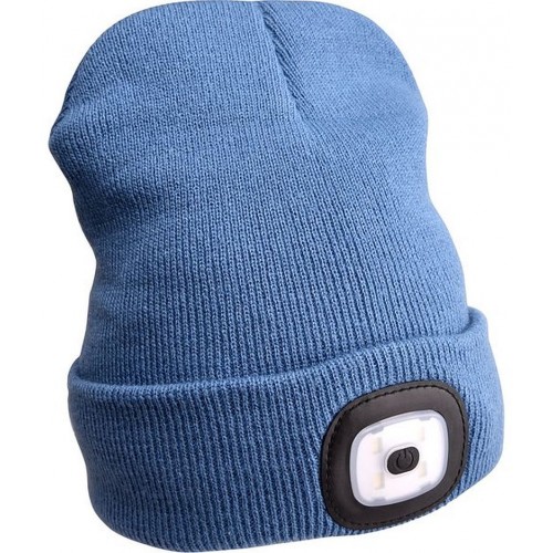 Wintermütze mit LED-Beleuchtung Blau USB aufladbar Wintermütze mit LED-Beleuchtung Blau USB aufladbar