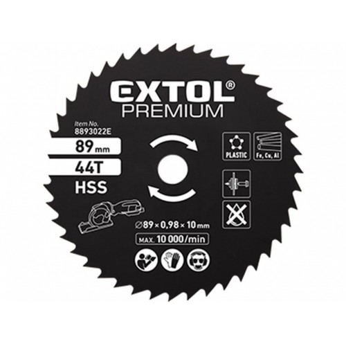 Extol Premium Mini-Kreissäge inklusive 3 Sägeblätter, 89 mm, 700 W, Schlauchanschluss Stau