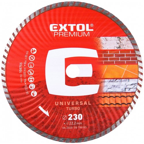 Extol Premium Diamant-Schneidscheibe Turbo 108755