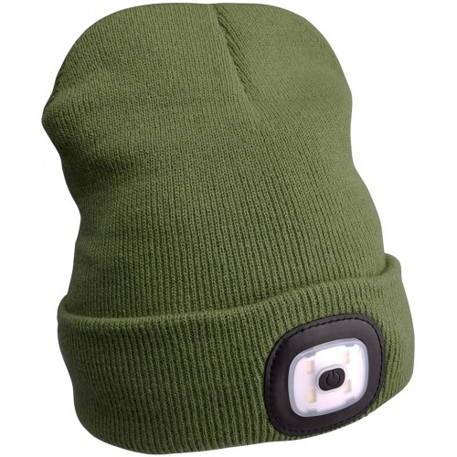 Wintermütze mit LED-Beleuchtung Grün USB aufladbar Wintermütze mit LED-Beleuchtung Grün USB aufladbar