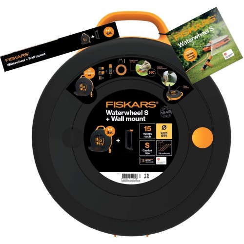FISKARS Schlauchwagen S + Wandhalterung 1026376