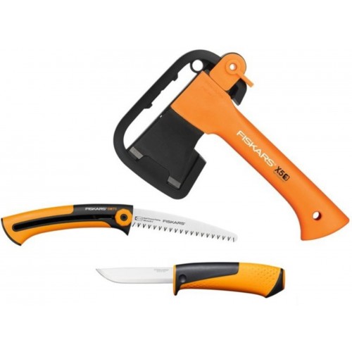 Fiskars X5 Camping Set mit Beil, Säge und Messer 1057912