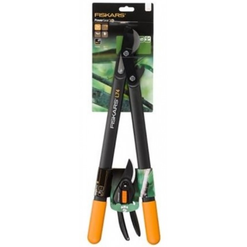 Fiskars SET Bypass-Getriebeastschere M L74 + Gartenschere P26