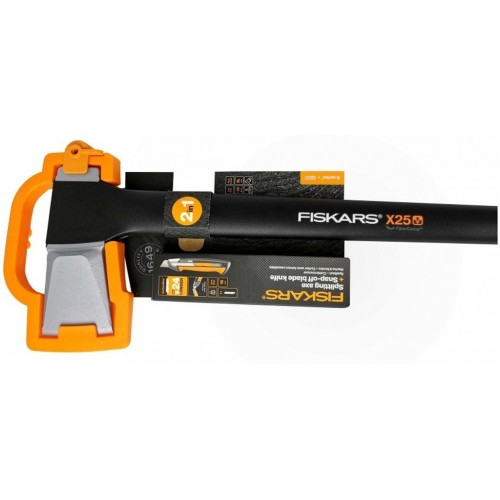 Fiskars Set Spaltaxt X25 + Universalmesser CarbonMax 1057915