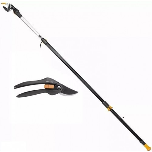 Fiskars Set PowerGear UPX86 Astschere Schneidgiraffe + SingleStep P26 Bypass-Gartenschere