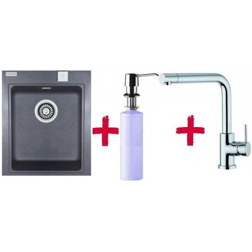 Franke SET G33 Fragranit Spüle KSG 218.099 graphit + Küchenarmatur Samoa + Spülmittelspend Franke SET G33 Fragranit Spüle KSG 218.099 graphit + Küchenarmatur Samoa + Spülmittelspend