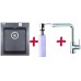 Franke SET G33 Fragranit Spüle KSG 218.099 graphit + Küchenarmatur Samoa + Spülmittelspend