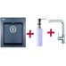 Franke SET G34 Fragranit Spüle KSG 218.099 graphit+Küchenarmatur FN 0147+Spülmittelspender