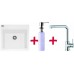 Franke SET G35 Fragranit Spüle KSG 238.094 weiß + Küchenarmatur Samoa + Spülmittelspender