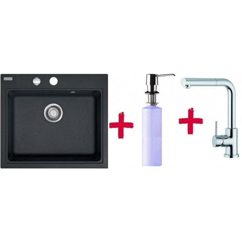 Franke SET G36 Fragranit Spüle KSG 238.099 graphit +Küchenarmatur FN0147+Spülmittelspender