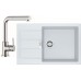 Franke SET T55 Tectonit Spüle SID 611-78 / 45 BB weiß + Armatur FN 0147.031 chrom