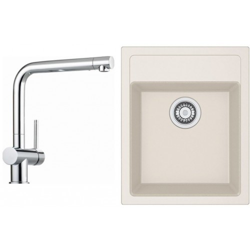 Franke SET T50 Tectonit Spüle SID 610-40 creme + Armatur Samoa chrom