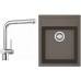 Franke SET T50 Tectonit Spüle SID 610-40 vulcan + Armatur Samoa chrom
