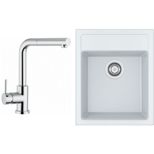 Franke SET T51 Tectonit Spüle SID 610-40 weiß + Armatur FN 0147.031 chrom Franke SET T51 Tectonit Spüle SID 610-40 weiß + Armatur FN 0147.031 chrom