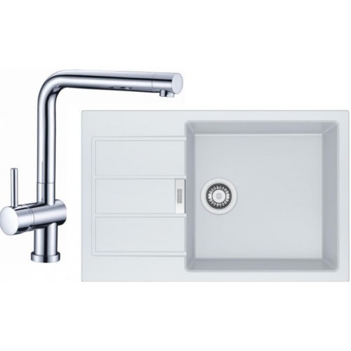 Franke SET T54 Tectonit Spüle SID 611-78 / 45 BB weiß + Armatur Samoa chrom