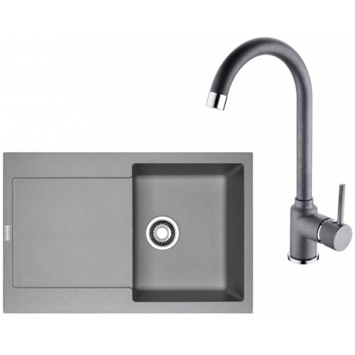 Franke SET G168 (Küchenspüle MRG 611 + Einhebelmischer FP 9000.084) Steingrau 114.0587.980
