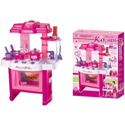 G21 Kinder Küche mit Zubehör Pink 690402