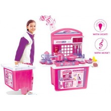 G21 Kinder Küche mit Zubehör im Koffer pink 690677