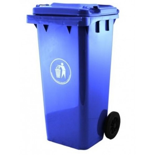 B-Ware Mülltonne GA-120 Liter, blau Deckel beschädigt