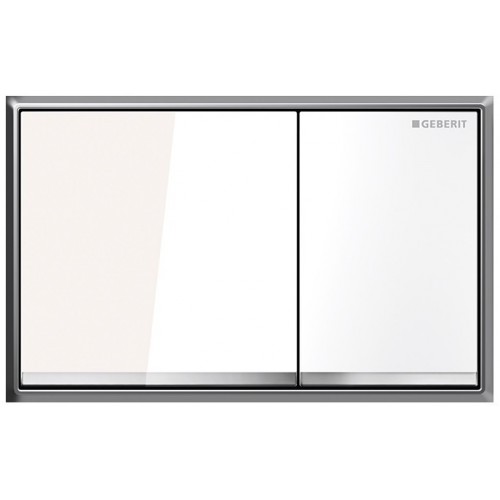 GEBERIT OMEGA 60 Betätigungsplatte, zink/ glass weiß 115.081.SI.1