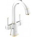 GROHE Grandera Zweigriff-WT-Batterie schwenkbarer Auslauf chrom/gold 21107IG0