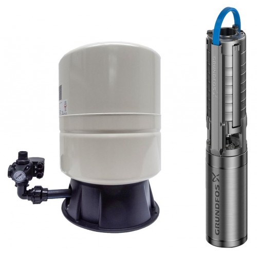 Grundfos Tauchpumpe SP 2A-18 + Hauswasserwerk 60 l + 30 m Kabel 98163256