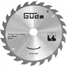 GÜDE Holzsägeblatt HM 165 x 20 x 1,5 - 24z 58333