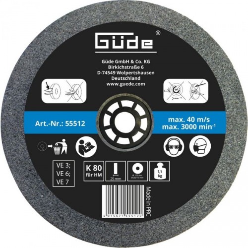 GÜDE Schleifscheibe K 80 175 mm für GDS 175 55512 GÜDE Schleifscheibe K 80 175 mm für GDS 175 55512