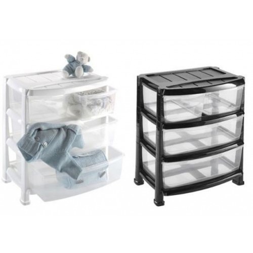 HEIDRUN Regal mit drei Schubladen, breit, schwarz 1525