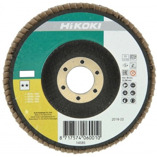 HiKOKI 4100112 Fächerschleifscheibe für Metall 115x22, 23mm, 60
