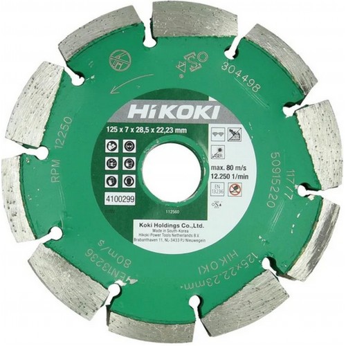 HiKOKI 4100299 Diamanttrennscheibe 125mm 3 Blätter für 30mm Schlitze
