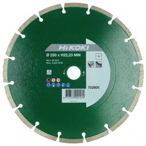 HiKOKI 752805 Scheibe 230x22,2x7mm Diamant Schleifmaschine Mühle für Zement