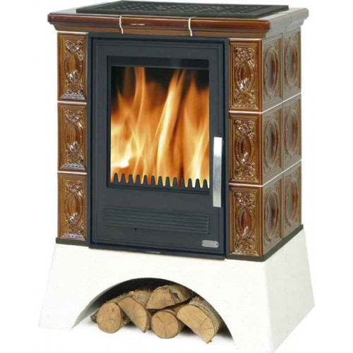 ABX HELVETIA K, Kachelofen mit kombi Einsatz, braun 3017KH