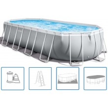 INTEX Prism Frame Oval Premium Pools Swimmingpool-Set 610 x 305 x 122 cm 26798GN